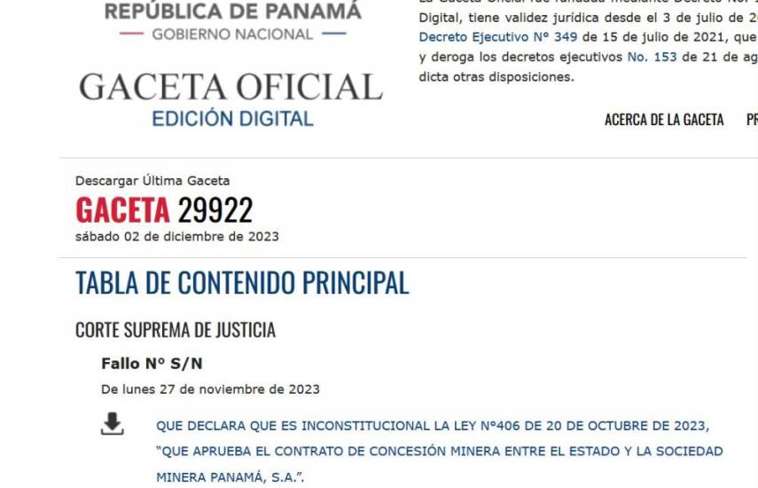 Promulgan En La Gaceta Oficial El Fallo De La Corte Sobre