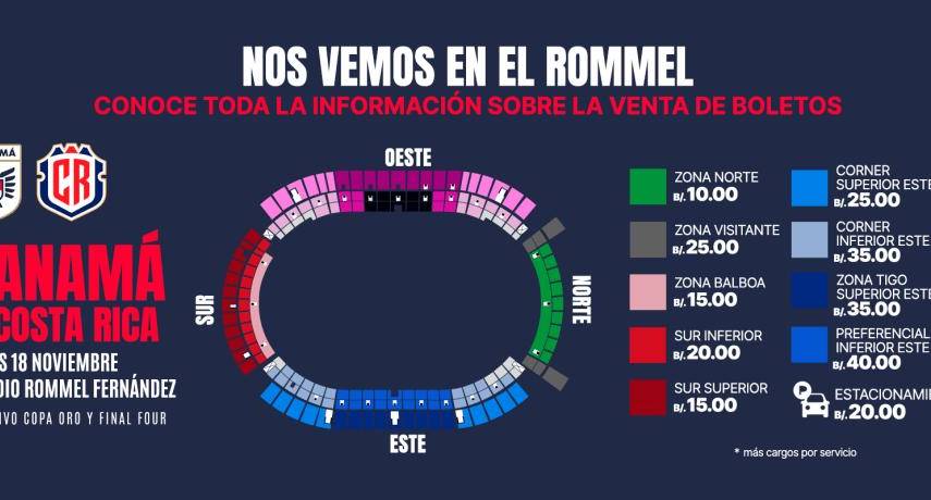 Ya están a la venta los boletos para el partido entre Panamá y Costa Rica en la Liga de Naciones