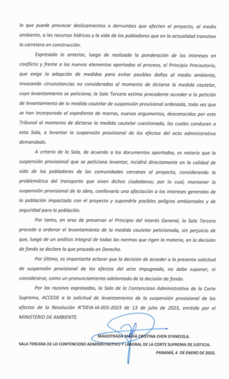 $!Levantan suspensión provisional del proyecto Quebrada Ancha-María Chiquita