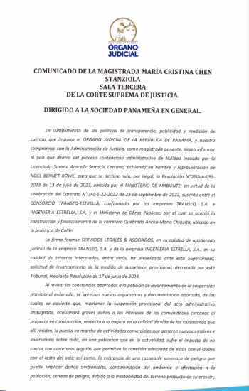 $!Levantan suspensión provisional del proyecto Quebrada Ancha-María Chiquita