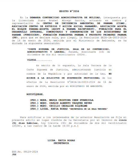 $!Corte Suprema rechaza suspensión provisional contra el proyecto Puerto Barú