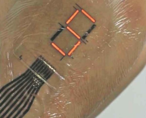 E-skin, convierte la piel humana en pantalla LED