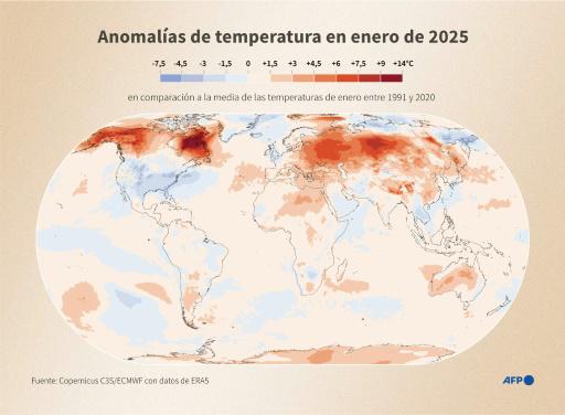 El mundo vivió el enero más cálido hasta la fecha, según el observatorio Copernicus