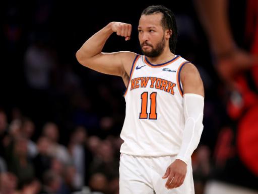 Jalen Brunson celebra una de sus canastas en el triunfo de los New York Knicks ante los Houston Rockets el 3 de febrero de 2025