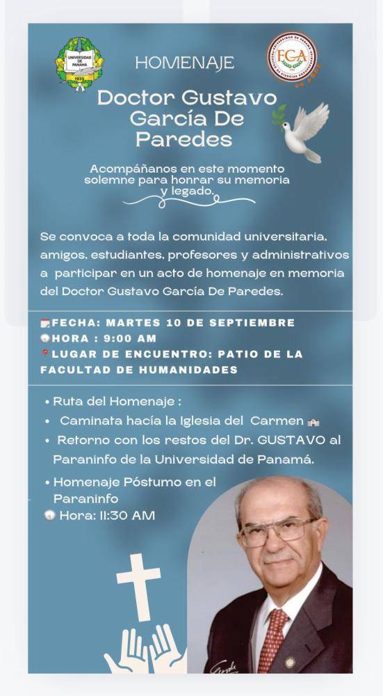 $!Decretan duelo en la UP por la muerte del Dr. García de Paredes; este martes son las honras fúnebres