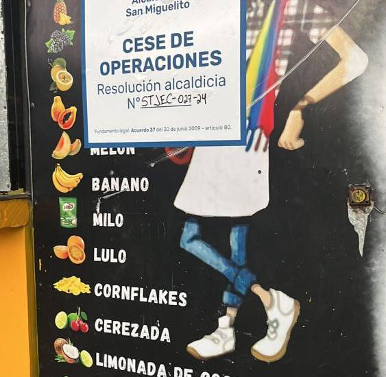 ML | Anuncio de cese operaciones en local de comida en Brisas del Golf.