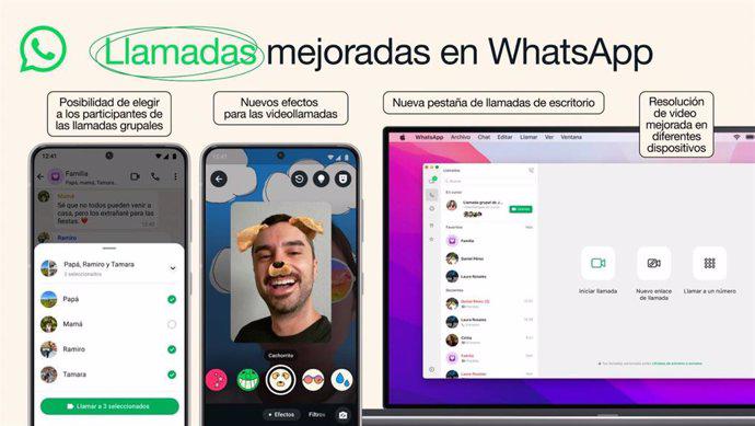 Interfaz de llamadas de WhatsApp.