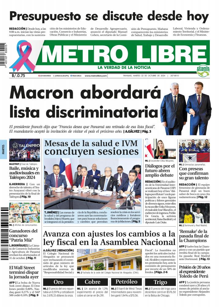 Portada del 22 de octubre de 2024