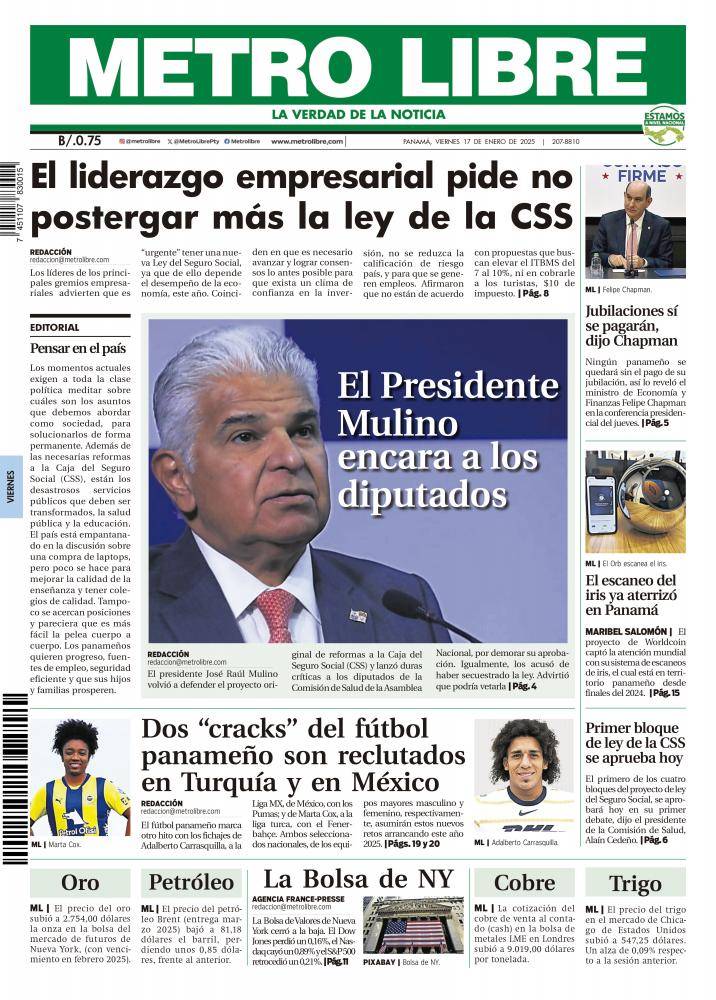 Portada del 17 de enero de 2025