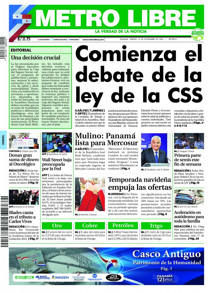 Portada del 15 de noviembre de 2024