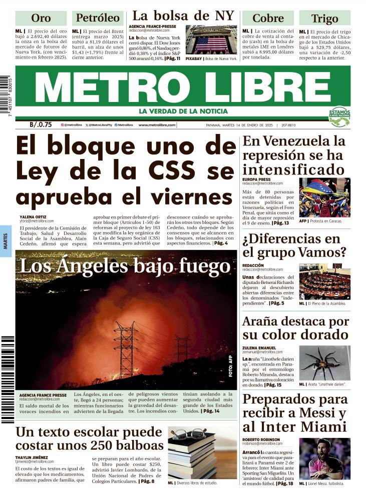 Portada del 14 de enero de 2025