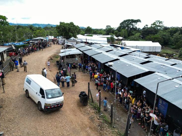 AFP | Vista aérea del Centro de Recepción para Atención de Migrantes en Lajas Blancas, en Darién.