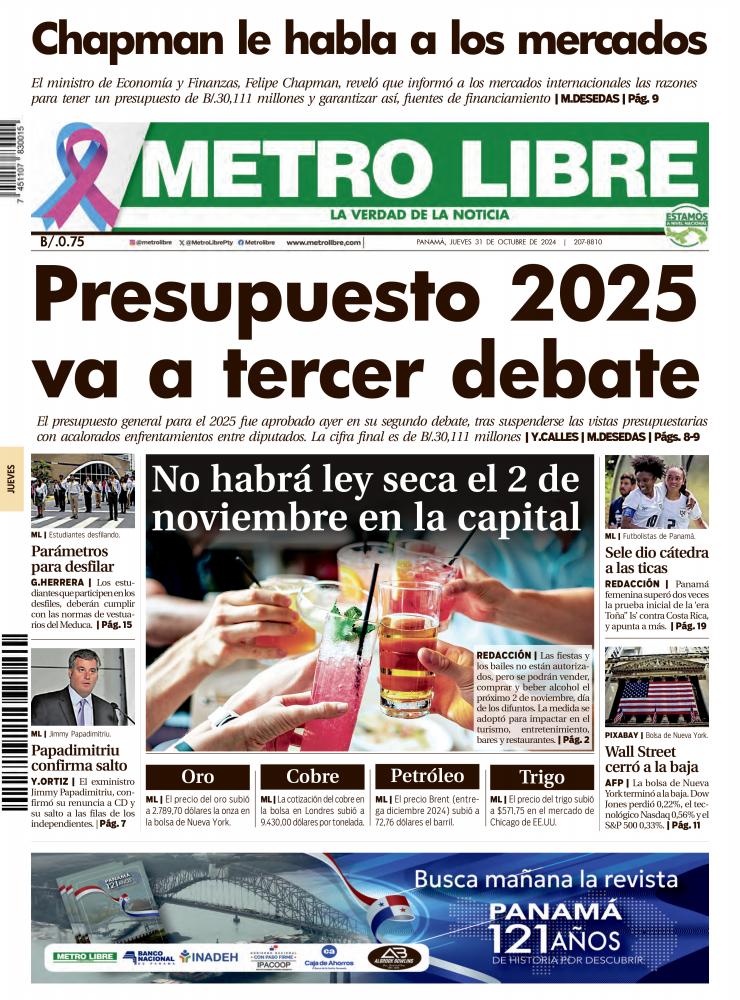 Portada del 31 de octubre de 2024