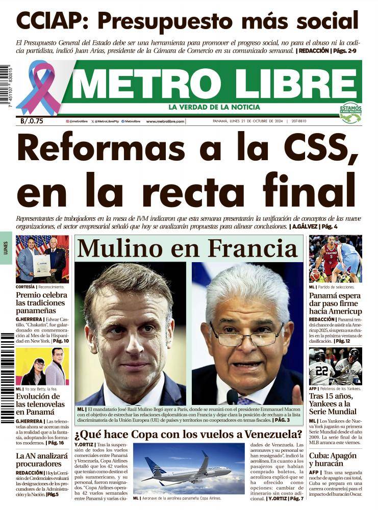 Portada del 21 de octubre de 2024