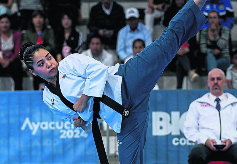 Cortesía | La atleta de taekwondo, Daniela Rodríguez, en los Juegos Bolivarianos del Bicentenario 2024 en Ayacucho, Perú.