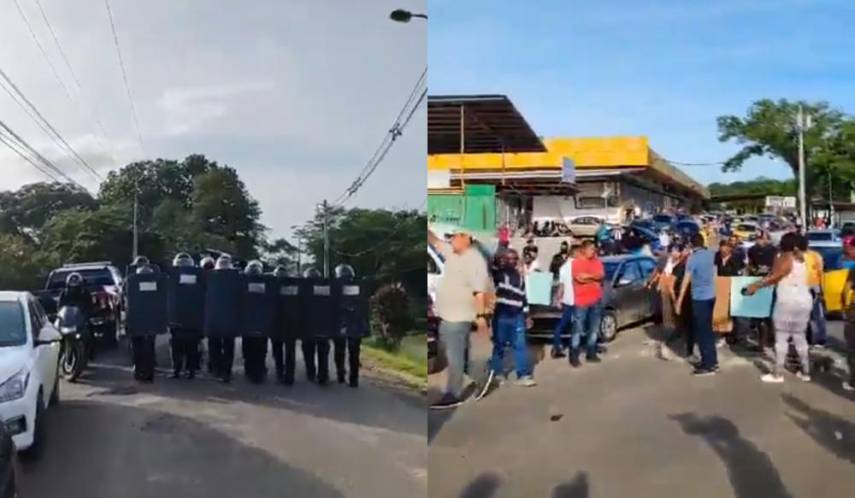 Residentes en la Chorrera cerraron la vía en el Trapichito: Control de Multitudes los repliega