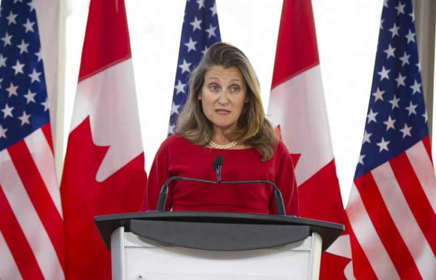 Dimite vice primera ministra de Canadá por desacuerdos con Trudeau sobre aranceles de Trump