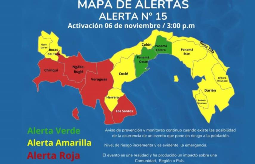 Sinaproc baja las alertas del territorio panameño