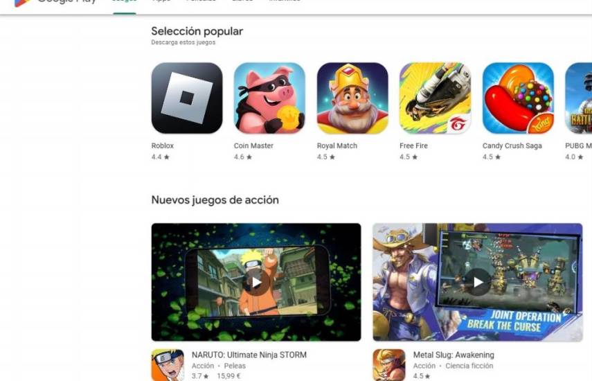 Captura de Google Play Juegos en la web REMITIDA / HANDOUT por GOOGLE Fotografía remitida a medios de comunicación exclusivamente para ilustrar la noticia a la que hace referencia la imagen, y citando la procedencia de la imagen en la firma 05/11/2024