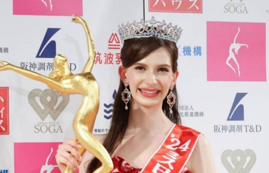 Ucraniana ganadora de Miss Japón renuncia al título por un lío amoroso