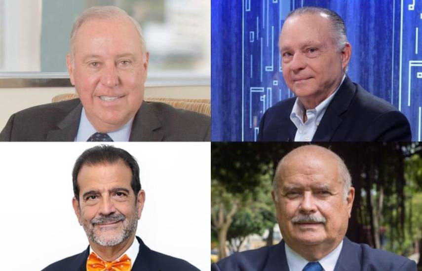 Alberto Vallarino, Roberto Brenes, Alberto Alemán y Miguel Antonio Bernal, el equipo de asesores del presidente Mulino