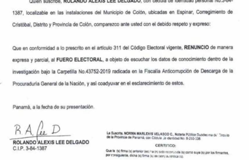 $!Alex Lee renuncia al fuero electoral